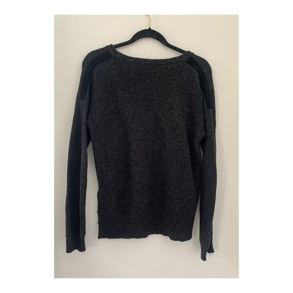 Madewell Grey Suede Stripe Texture Sweater - Picture 3 of 3